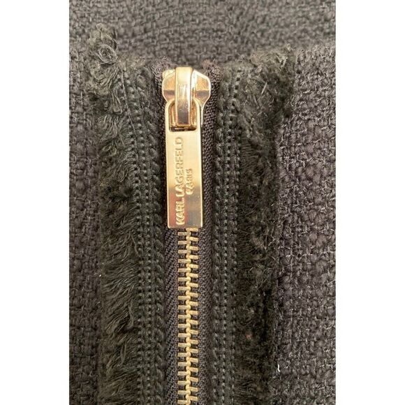 Karl Lagerfeld Paris tweed jacket with fringe - Picture 3 of 8